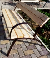 Скамья Дуга, артикул - СМ11 (металлический каркас, дерево)