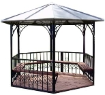 Беседка шестиугольная с кованными элементами