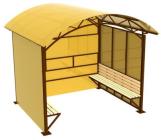 Беседка квадратная с полукруглой крышей и стенками