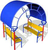 Беседка квадратная с полукруглой крышей