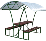 Садовая группа: стол и две лавочки с навесом