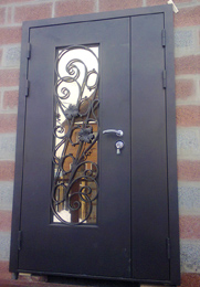 Дверь входная Ковка двустворчатая, стекло