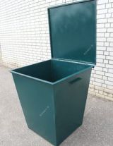 Контейнер для мусора металлический с крышкой