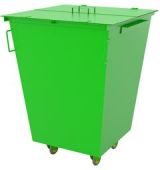 Контейнер для мусора с крышкой металлический на колесах