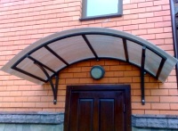 Металлический козырек с поликарбонатом арочный (арт. МКС06)