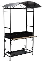 Мангал для дачи с крышей с коваными элементами