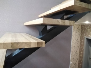 ЛЕСТНИЦА НА МОНОКОСОУРЕ С РАЗВОРОТНОЙ ПЛОЩАДКОЙ