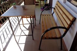 Стол и скамья садовые, каркас металл