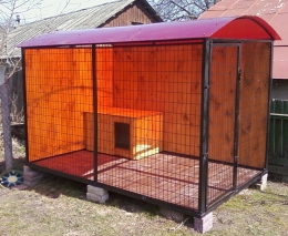 Вольер для собаки, крыша - поликарбонат