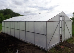 Теплица из поликарбоната, 2 двери с форточками