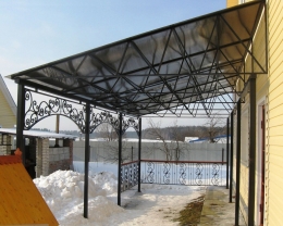 Навес односкатный усиленный с ковкой