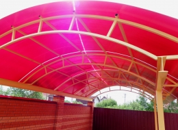 Навес арочный, фермы - проф. труба