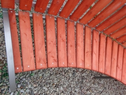 Скамейка уличная, деревянное сиденье, покрытие Биотекс