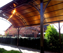 Навес автомобильный арочный, поликарбонат