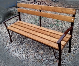 Скамья уличная на металл. каркасе с ковкой