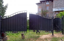 Ворота и калитка с ковкой, монтаж, окраска эмаль-антикор