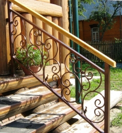 Ограждение лестницы кованое, покрытие порошок