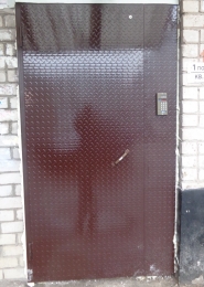 Дверь в подъезд рифленая с глухой створкой