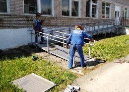 стационарный пандус  для инвалидов  из металла для спортивной школы-интерната «Спарта»  