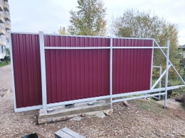 Установка  откатных ворот, с автоматикой в п. Крестцы.