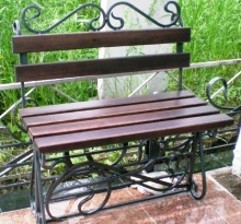 Скамья кованая со спинкой (артикул - МРК11)