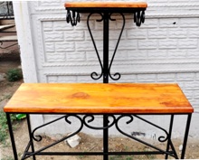 Кованая скамейка и столик на кладбище (артикул - МРК20)