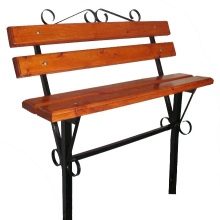 Скамья со спинкой и кованым декором (артикул - МРК06)