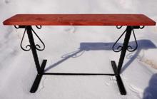 Лавка с кованым декором (артикул - МРК07)