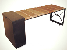 Скамейка с боковым ящиком для хранения на могилу (артикул - МРС08)