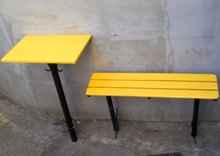 Скамья и столик с крючками на могилу (артикул - МРС05)