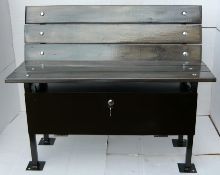 Скамейка со спинкой и ящиком для хранения на могилу (артикул - МРС10)