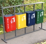 Урна металлическая 4-х секционная (артикул-МУ06)