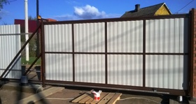 Откатные ворота с профлистом (Артикул СОВ-09)